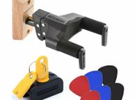 main image for ad Hercules GSP38WB PLUS Guitar Wall Hanger, HA101 Auto Grip System Lock &amp; Picks