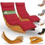 2 x Sun Lounger with Cushion for 2 People,oad Capacity, FSC Certified Swing Lounger Set for Balcony, 195 x 60 cm Image 4