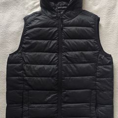 Primark WORKOUT Ultra Lightweight Hooded Gilet | Black | Size XS