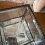 New bevelled glass, mirror and metal monogrammed R trinket box Image 9