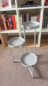 IKEA OLIVBLAD 3-tier plant stand in grey.
