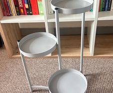 IKEA OLIVBLAD 3-tier plant stand in grey.