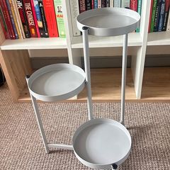 IKEA OLIVBLAD 3-tier plant stand in grey.