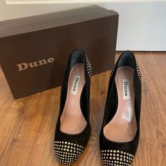 Dune studded toe high heels - black suede