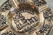 Lisbon Portugal Metal Art Souvenir Personal Ashtray Handhammered Brass Metalware