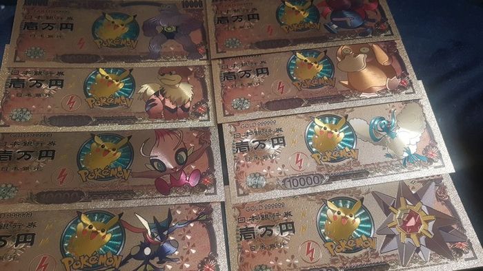 Pokemon Collectible Gold Novelty Money Banknotes Eeveelutions