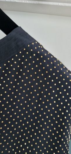 VERSACE x H&M 100% silk black and gold studded high neck top Sz 14 (Fit 14-16UK) - Bnwt