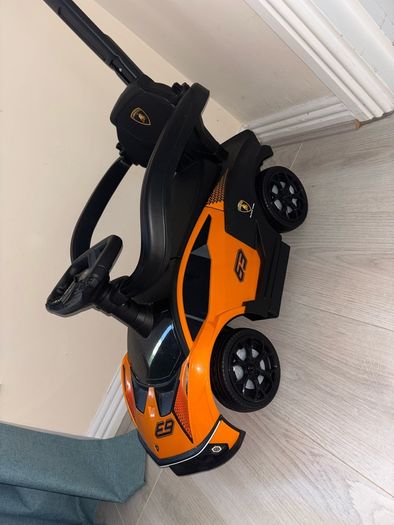 Lamborghini Car 2-in-1 Push-Along Ride On Orange