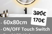 LED Bathroom Mirror 60x80cm Dual LED Demister Antifog