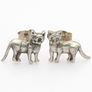 925 Vintage Sterling Silver Cats Stud Earrings Image 3