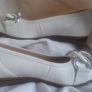White Leather Gabor Ballet Pumps Image 6