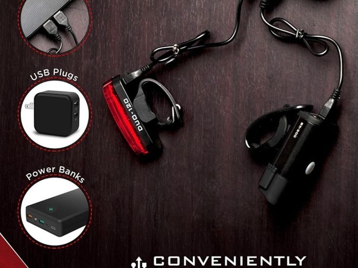 NIGHT PROVISION BX-300 USB Rechargeable LED Bike Light Set Front and Back Cycling Safety Lights Best Headlight with New DUO-120 USB Tail Light for Adults Kids Men Women (FREE POSTAGE)