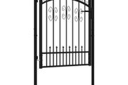 Fence Gate with Spear Top Black 103x125 cm
