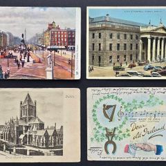 IRISH LOT 001  Vintage Dublin Postcards  GPO Sackville St Christ Church