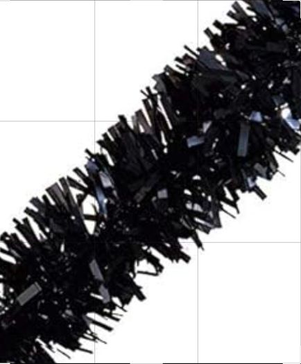 Black decorating tinsel, 23 meters