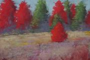 Autumn Landscape Scene in soft pastel