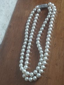 Vintage Double Row Faux Pearl Necklace.