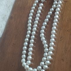 Vintage Double Row Faux Pearl Necklace.