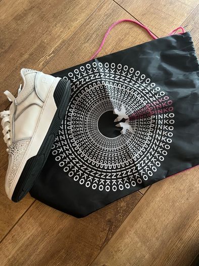 Pinko white sneakers with gems