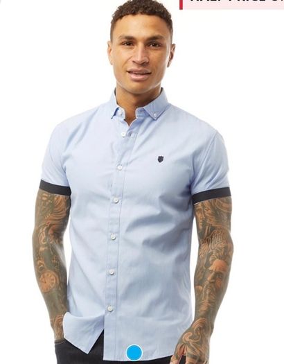 Police Shirt Blue Muscle Fit Xxl