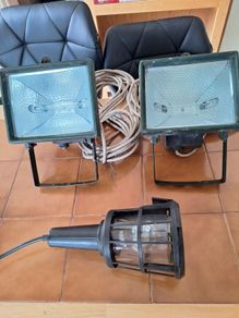 Two old floodlights and another outside light