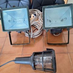 Two old floodlights and another outside light