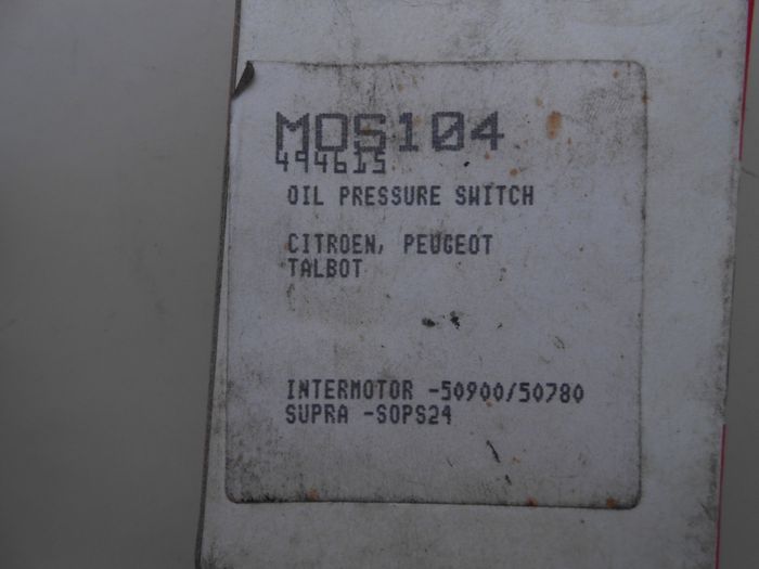 Peugeot / Citroen / Talbot Oil Pressure Switch.