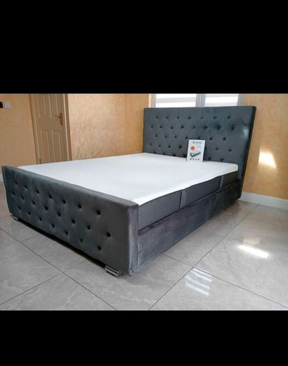 Brand New Stylish Grey Gaslift Storage Beds On Sale. 4ft, 4ft6 5ft And 6ft Sizes Available
