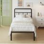 Black Single Bed Frame with Curved Headboard Image 5