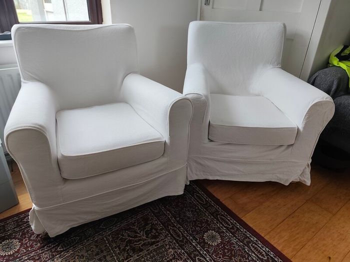 White IKEA Armchairs
