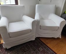 White IKEA Armchairs