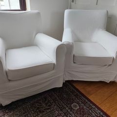 White IKEA Armchairs