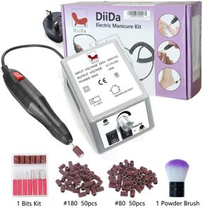 Professional Electric Manicure Drill Set Acrylic Nail Gel Polish Remover Electric Nail Files Pedicure Kit with [50pcs Sand Rings]