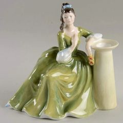 Royal Doulton Figurine Candle Holder "Secret Thoughts"