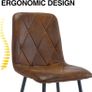 Set of 4 Dining Chairs for Dining Room, Faux Suede Kitchen Chairs, Brown Image 4