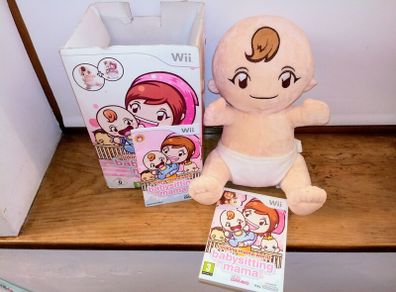 Rare Nintendo Wii Babysitting Mama Game + Doll Box Set