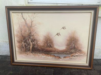 Large mantle oil painting