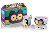 Children Breakfast Set Owl 4pc Porcelain