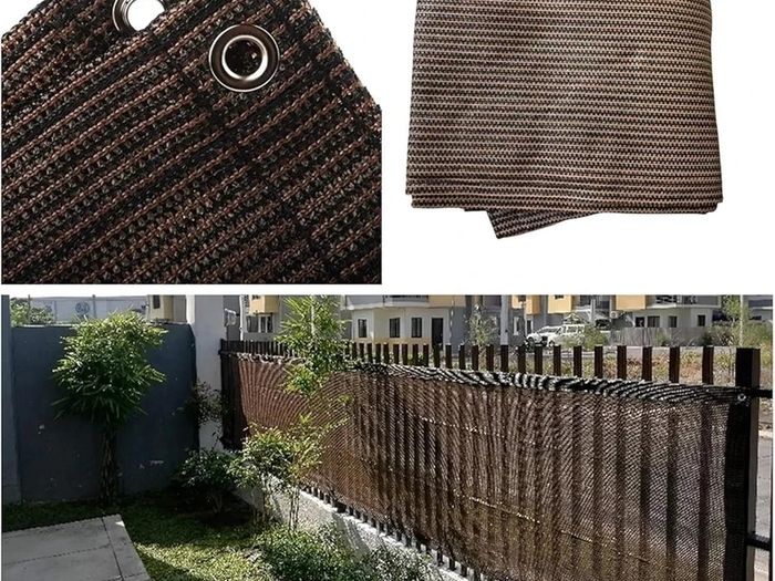 Privacy Screen, 1m x 5m Patio Privacy Protective Screens 500g/m HDPE 95 UV Block Porch Privacy Fence Cover for Backyard Deck Railing Pools - with Cable Ties and Rope (Brown)