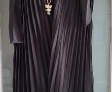 BOOHOO Night Heave Satin Tie Detail Shoulders Pleated Swing Dress Sz 12 - BNWT
