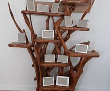 Unique Freestanding Solid Molave Wood Display Unit