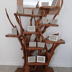 Unique Freestanding Solid Molave Wood Display Unit