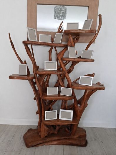 Unique Freestanding Solid Molave Wood Display Unit