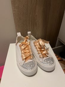 White wedge sneakers