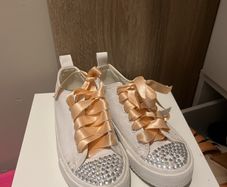 White wedge sneakers