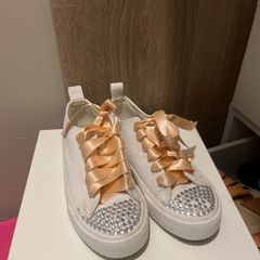 White wedge sneakers
