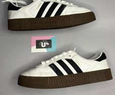 Premium Adidas Samba Wedge White Black
