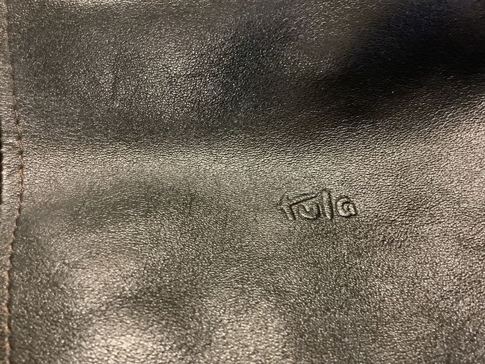 Black leather shoulder bag