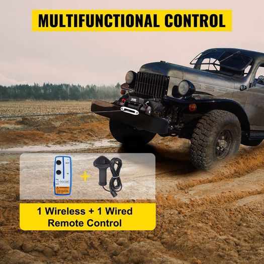 13500 LBS Electric Winch 12V 6120KG 13500LBS For 4X4 92FT Synthetic Trailer Ropes Towing Strap