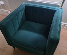 armchair green velvet
